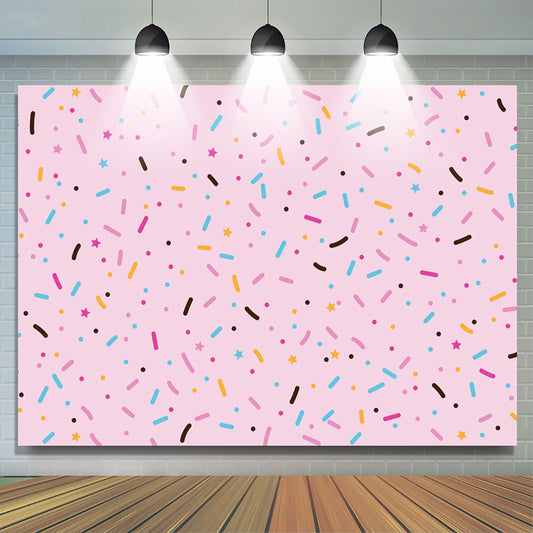 Lofaris Pink Colored Candy Bits Simple Birthday Backdrop