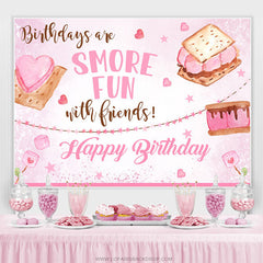 Lofaris Pink Dessert Theme Birthday Party Backdrop For Girls