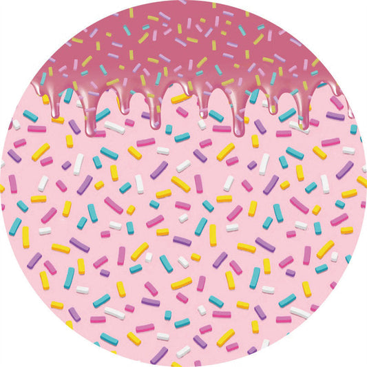 Lofaris Pink Donuts With Various Colored Sugar Circle Backdrop