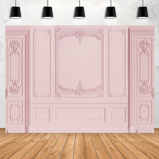 Lofaris Pink Door Theme Happy Birthday Party Backdorp For Girl