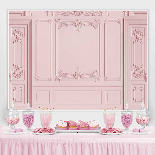 Lofaris Pink Door Theme Happy Birthday Party Backdorp For Girl