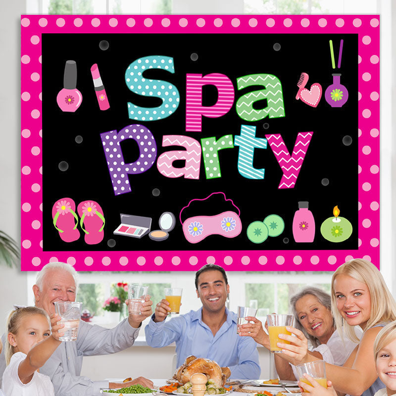 Lofaris Pink Dots Spa Party Make Up Backdrop for Girl