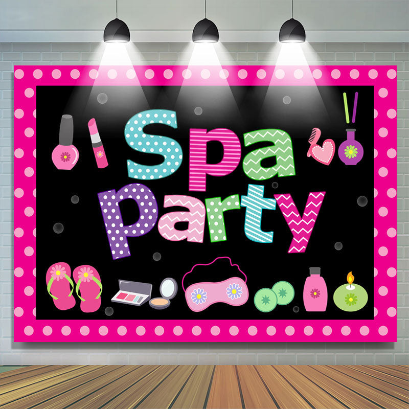 Lofaris Pink Dots Spa Party Make Up Backdrop for Girl
