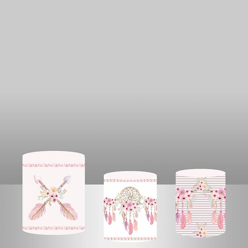 Lofaris Pink Dreamcatcher Backdrop Plinth Cylinder Cover Kit
