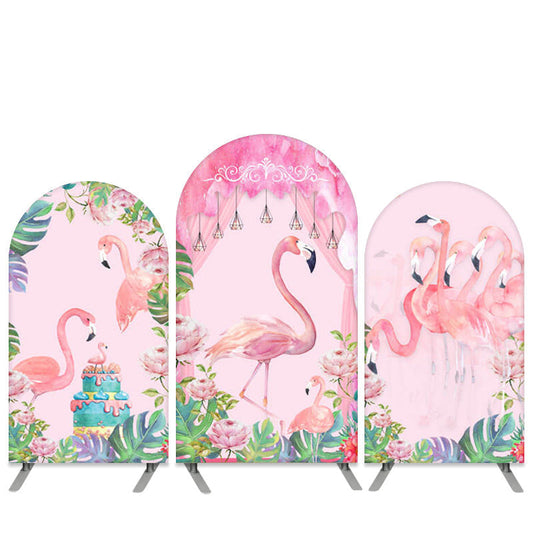 Lofaris Pink Flamingo Theme Happy Birthday Arch Backdrop Kit