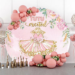 Lofaris Pink Floral And Glitter Dress Happy Birthday Backdrop