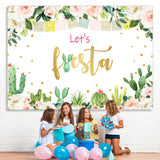 Load image into Gallery viewer, Lofaris Pink Floral And Green Cactus Girls Birthday Backdrop