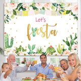 Load image into Gallery viewer, Lofaris Pink Floral And Green Cactus Girls Birthday Backdrop