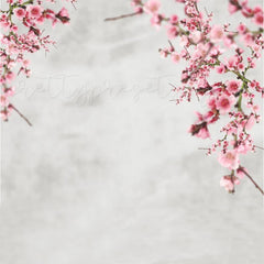 Lofaris Pink Floral And Old Tones Of Grey Photo Backdrop For Portrait
