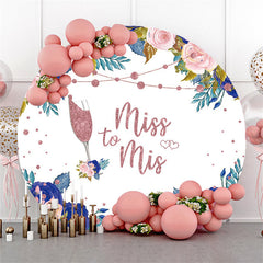 Lofaris Pink Floral Glitter Miss To Mis Round Wedding Backdrop