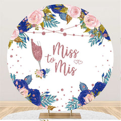 Lofaris Pink Floral Glitter Miss To Mis Round Wedding Backdrop