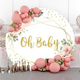 Load image into Gallery viewer, Lofaris Pink Floral Oh Baby Round Backdrop For Shower