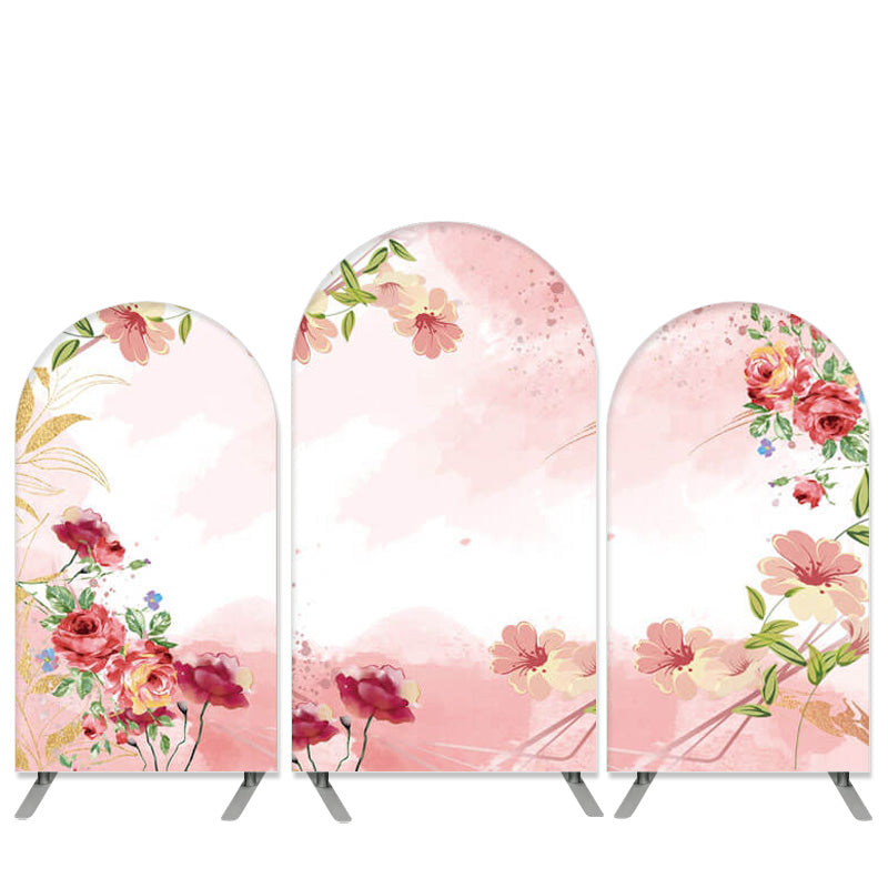 Lofaris Pink Floral Theme Bridal Shower Arch Backdrop Kit Banner