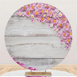 Load image into Gallery viewer, Lofaris Pink Floral With Simple Custom Round Grey Wood Backdrop