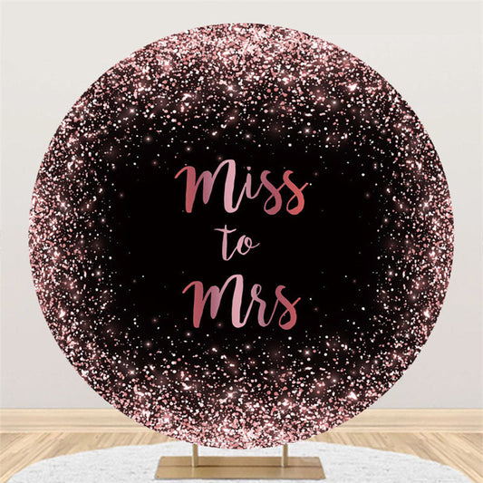Lofaris Hot Pink Glitter Round Black Adorable Wedding Backdrop