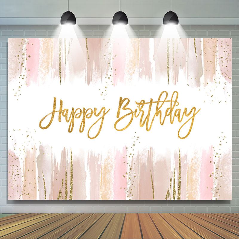 Lofaris Pink Gold Gentle Backdrop For Girl Birthday Party