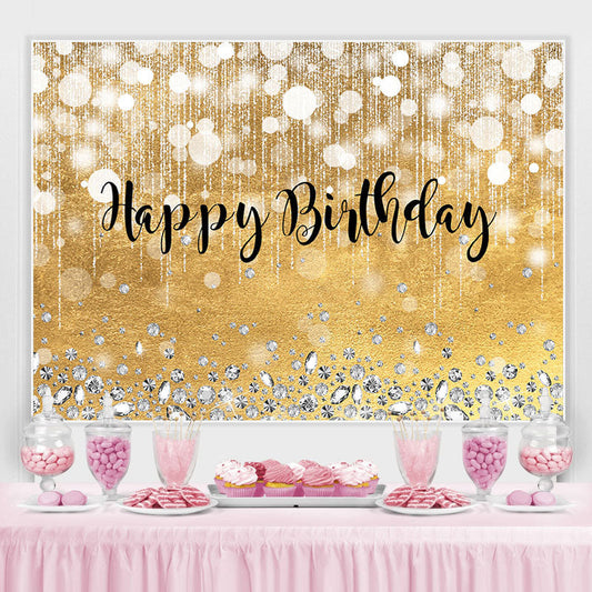 Lofaris Pink Gorgeous Bokeh Diamond Happy Birthday Backdrop