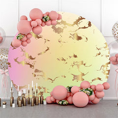 Lofaris Pink Green Round Gold Abstract Birthday Party Backdorp
