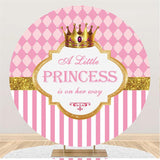 Load image into Gallery viewer, Lofaris Pink Little Princess Round Girls Baby Shower Backdrop