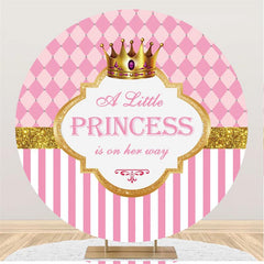 Lofaris Pink Little Princess Round Girls Baby Shower Backdrop