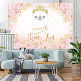 Load image into Gallery viewer, Lofaris Pink Llama Princess Floral Baby Shower Birthday Backdrop