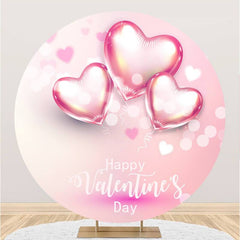 Lofaris Pink Love Ballons Circle Happy Valentines Day Backdrop