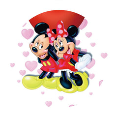 Lofaris Pink Love Balloons Round Red Mouse Valentines Backdrop