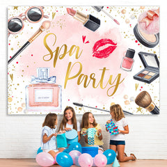 Lofaris Pink Make-Up Themed Spa Party Happy Birthday Backrop