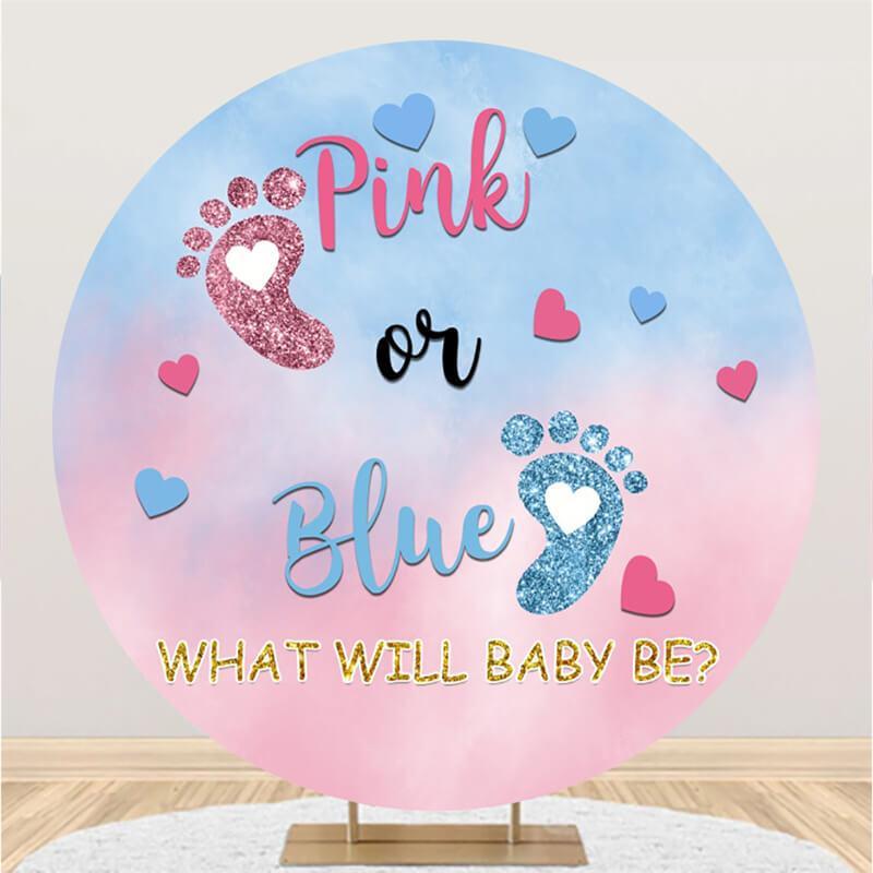 Lofaris Pink and Blue Circle Baby Shower Backdrop For Party