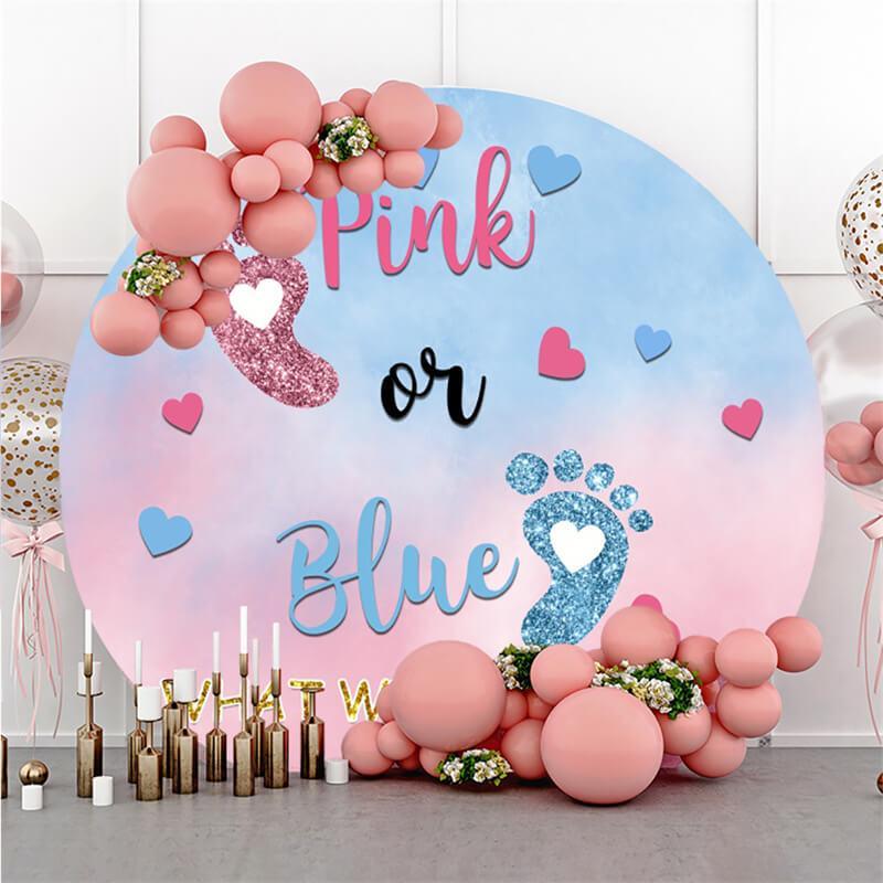 Lofaris Pink and Blue Circle Baby Shower Backdrop For Party