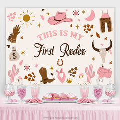 Lofaris Pink Pasture Simple 1st Birthday Backdrop For Girl