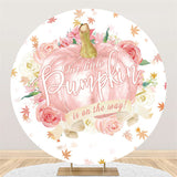Load image into Gallery viewer, Lofaris Pink Pumpkin And Rose Baby Shower Circle Backdrop