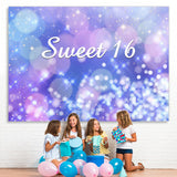 Load image into Gallery viewer, Lofaris Pink Purple Bokeh Glittle Sweet 16 Birthday Backdorp