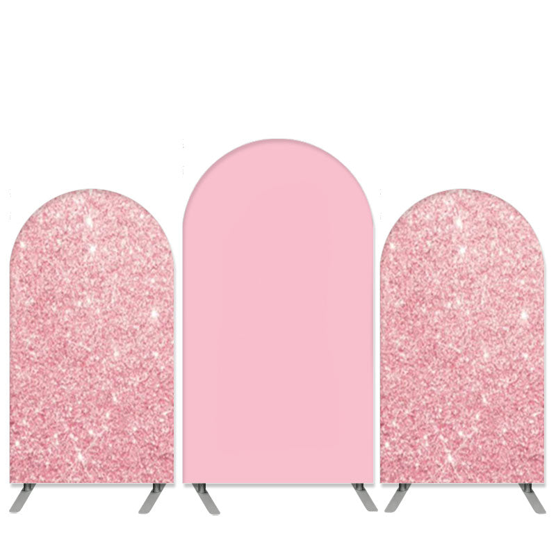 Lofaris Pink Rose Glitter Happy Birthday Arch Backdrop Kit