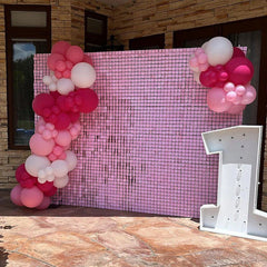 Lofaris Rose Pink Shimmer Wall Panels For Birthday Party Decorations