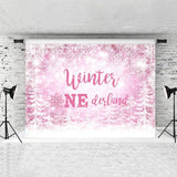 Load image into Gallery viewer, Lofaris Pink Snowflake Winter Onederland Birthday Backdrops for Girl