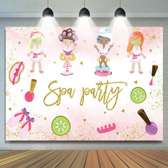Lofaris Pink Spa Party Happy Birthday Backdrop For Girls