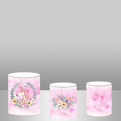 Lofaris Pink Unicorn Floral Theme Backdrop Cake Table Cover Kit
