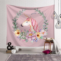 Lofaris Pink Unicorn Novelty 3D Printed Family Wall Tapestry