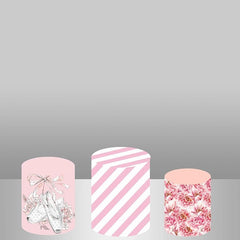 Lofaris Pink White Wedding Backdrop Plinth Cylinder Cover Kit