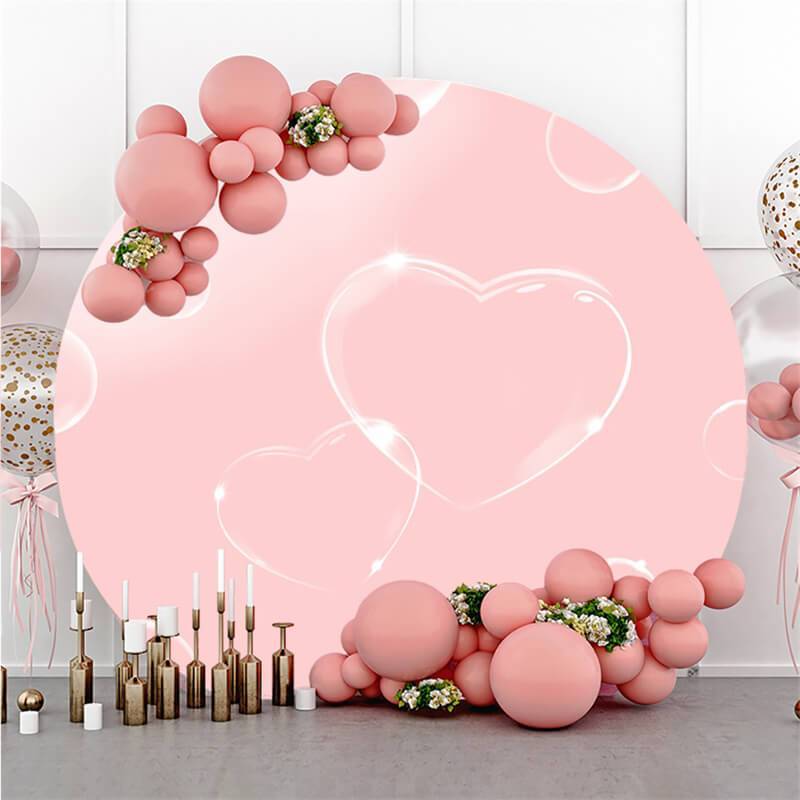 Lofaris Pink With Love Round Birthday Party Decoration Backdrop
