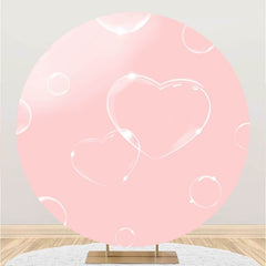 Lofaris Pink With Love Round Birthday Party Decoration Backdrop