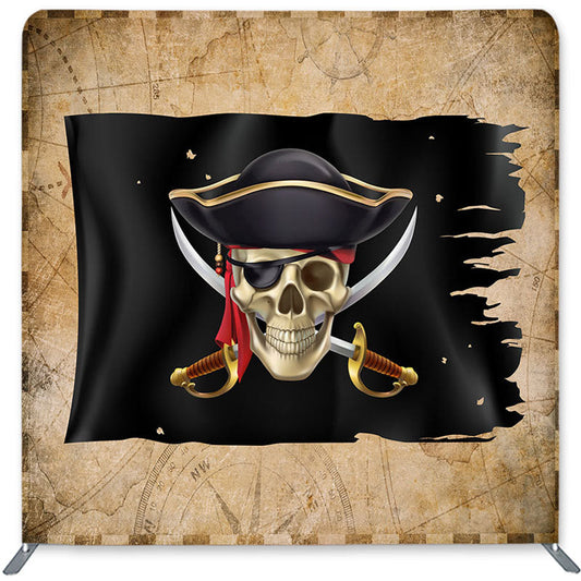 Lofaris Pirate Skull Retro Double-Sided Backdrop for Birthday