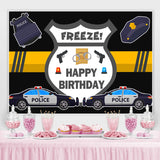 Load image into Gallery viewer, Lofaris Police Car And Pistol Happy Birthday Backdrop For Boy