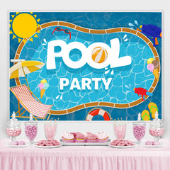 Lofaris Pool Party Swimming Water Wave Baby Shower Background