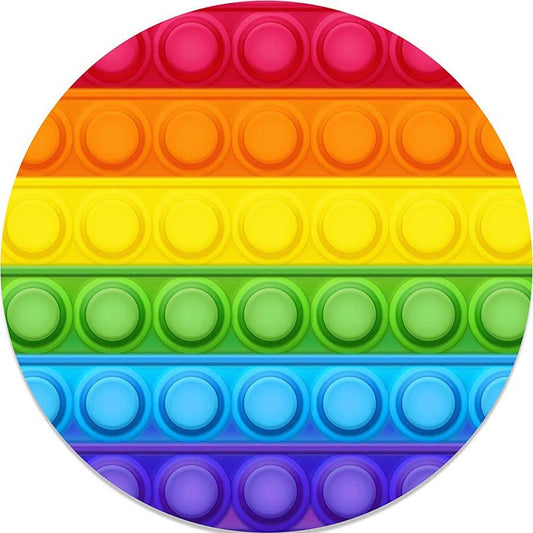 Lofaris Pop It Rainbow Colored Birthday Party Round Backdrops