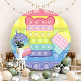 Load image into Gallery viewer, Lofaris Pop It Simple Colorful Lovely Birthday Round Backdrops