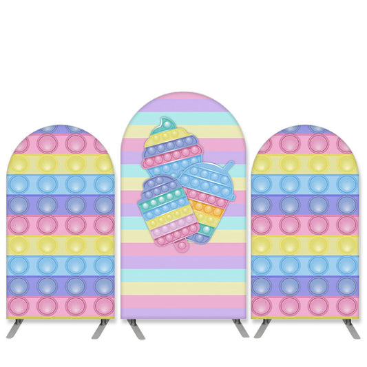 Lofaris Pop It Theme Ice Cream Birthday Party Arch Backdrop Kit