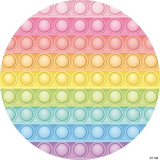 Lofaris Pop It Toy Colorful Fidget Round Backdrops for Birthday