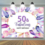 Load image into Gallery viewer, Lofaris Pretty Crystal 50 And Fabulous Happy Birthday Backdrop